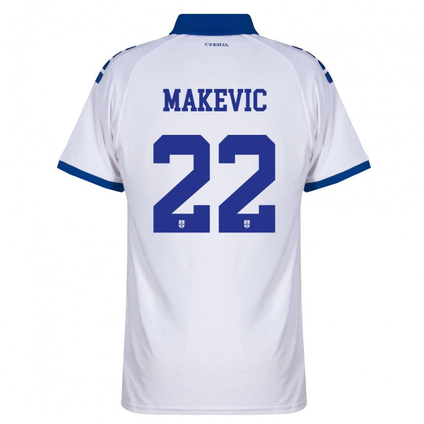 Danxen Hombre Camiseta Serbia Dusan Makevic #22 Marino Blanco Rojo 2ª Equipación 26-28 La Camisa México