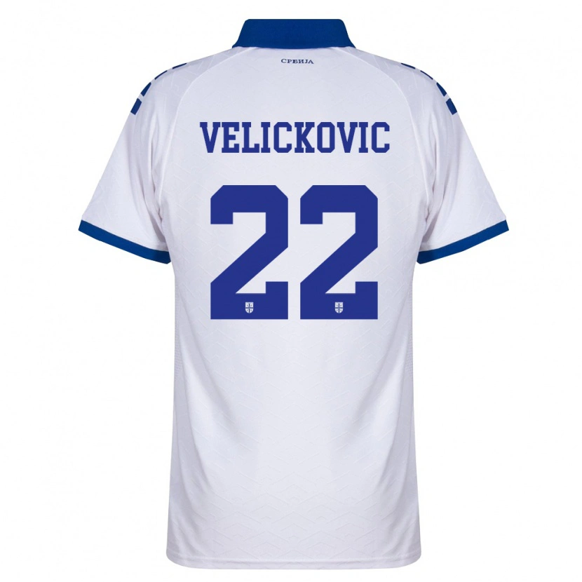 Danxen Hombre Camiseta Serbia Marko Velickovic #22 Marino Blanco Rojo 2ª Equipación 26-28 La Camisa México