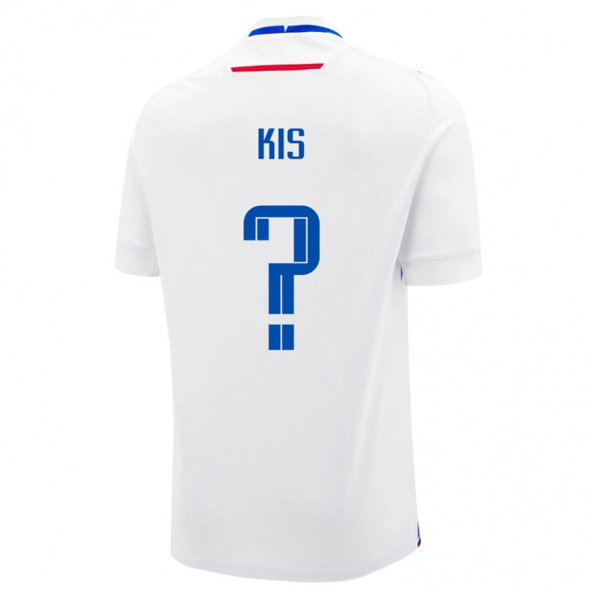 Danxen Hombre Camiseta Eslovaquia Alex Kis #0 Blanco Azul 2ª Equipación 26-28 La Camisa México