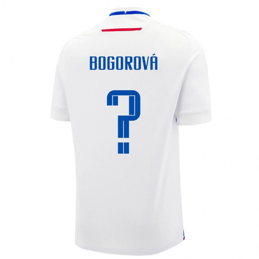Danxen Hombre Camiseta Eslovaquia Andrea Bogorová #0 Blanco Azul 2ª Equipación 26-28 La Camisa México