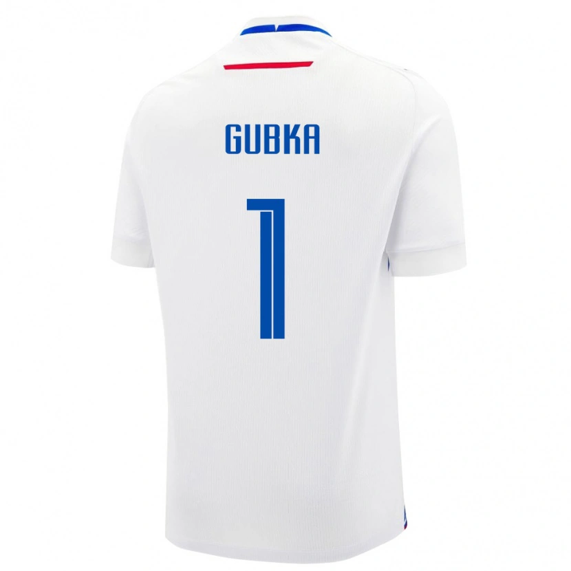Danxen Hombre Camiseta Eslovaquia Tomas Gubka #1 Blanco Azul 2ª Equipación 26-28 La Camisa México
