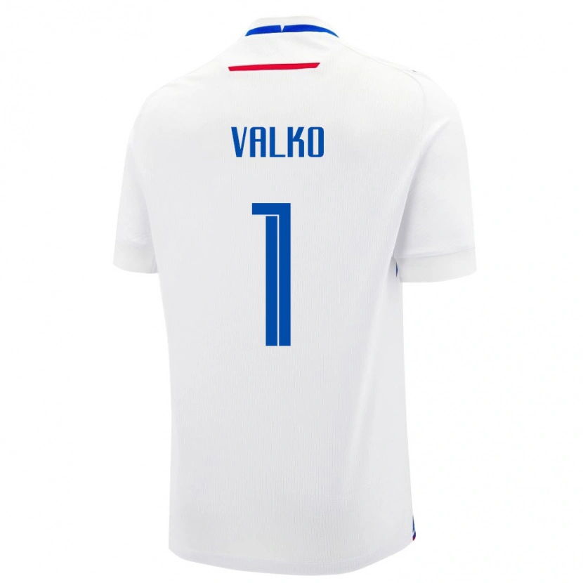 Danxen Hombre Camiseta Eslovaquia Bruno Valko #1 Blanco Azul 2ª Equipación 26-28 La Camisa México