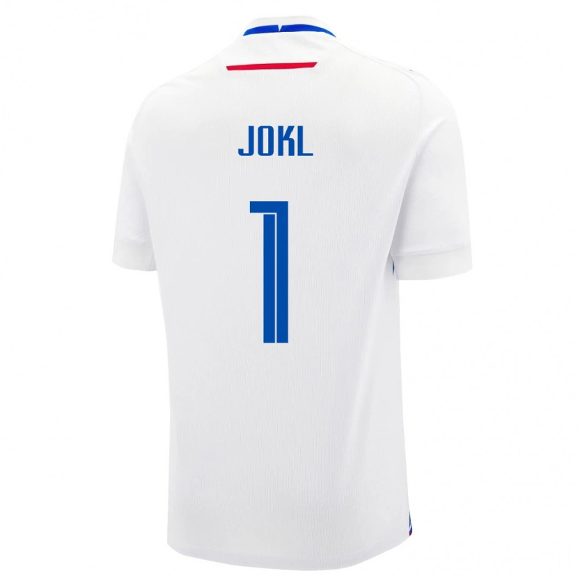Danxen Hombre Camiseta Eslovaquia Jakub Jokl #1 Blanco Azul 2ª Equipación 26-28 La Camisa México