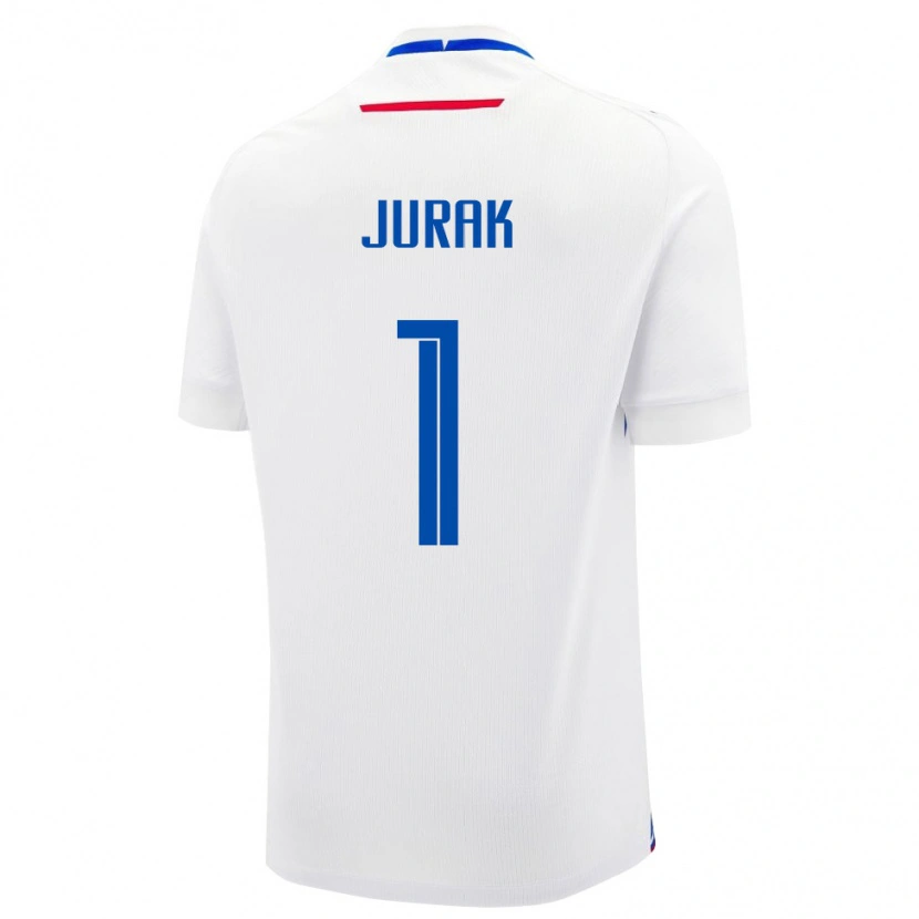 Danxen Hombre Camiseta Eslovaquia Marek Jurak #1 Blanco Azul 2ª Equipación 26-28 La Camisa México