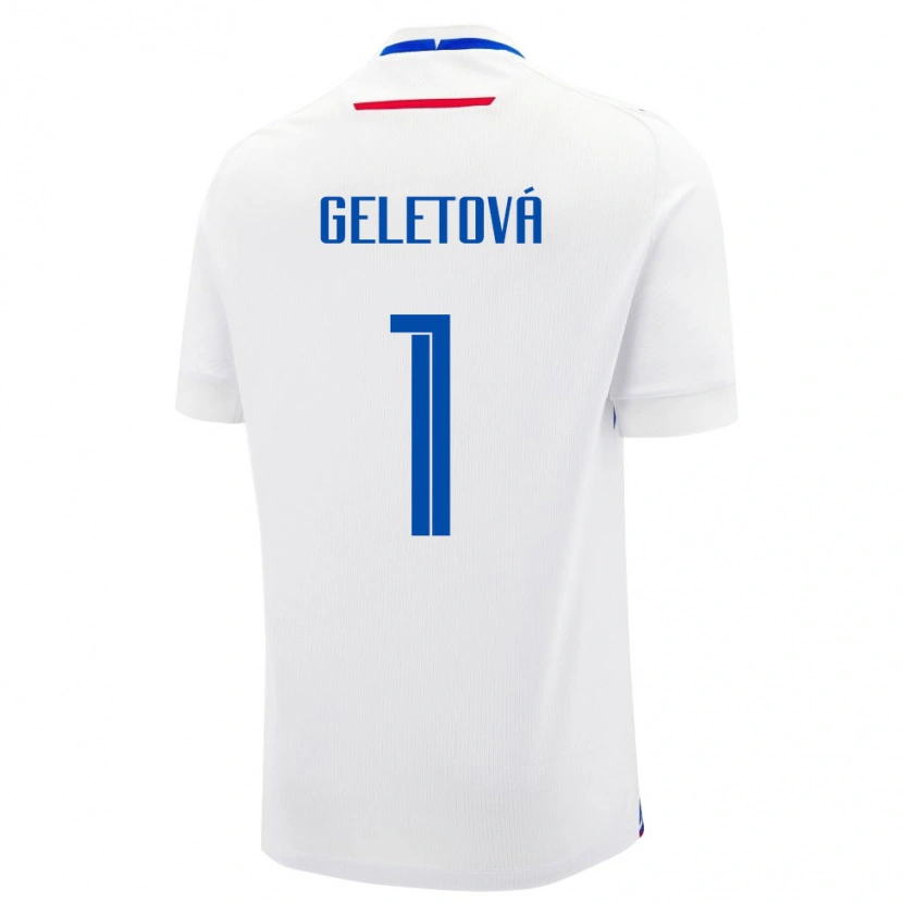 Danxen Hombre Camiseta Eslovaquia Martina Geletová #1 Blanco Azul 2ª Equipación 26-28 La Camisa México