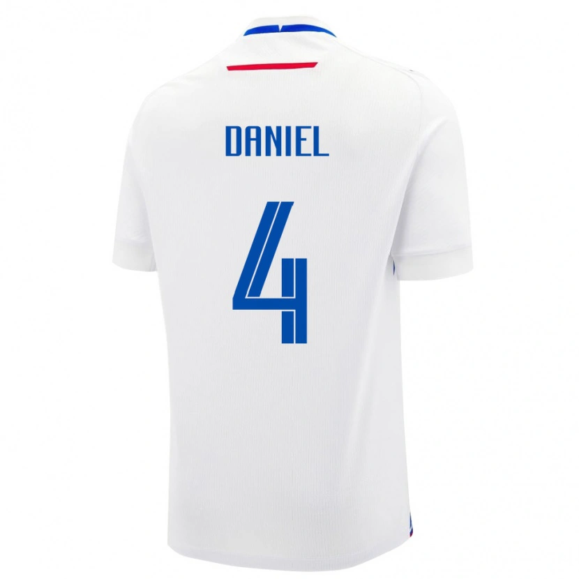 Danxen Hombre Camiseta Eslovaquia Tobias Daniel #4 Blanco Azul 2ª Equipación 26-28 La Camisa México