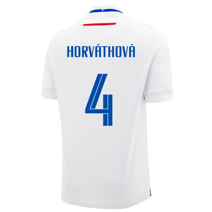 Danxen Hombre Camiseta Eslovaquia Andrea Horváthová #4 Blanco Azul 2ª Equipación 26-28 La Camisa México