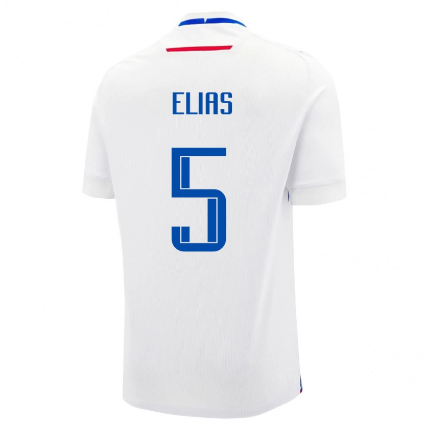 Danxen Hombre Camiseta Eslovaquia Filip Elias #5 Blanco Azul 2ª Equipación 26-28 La Camisa México