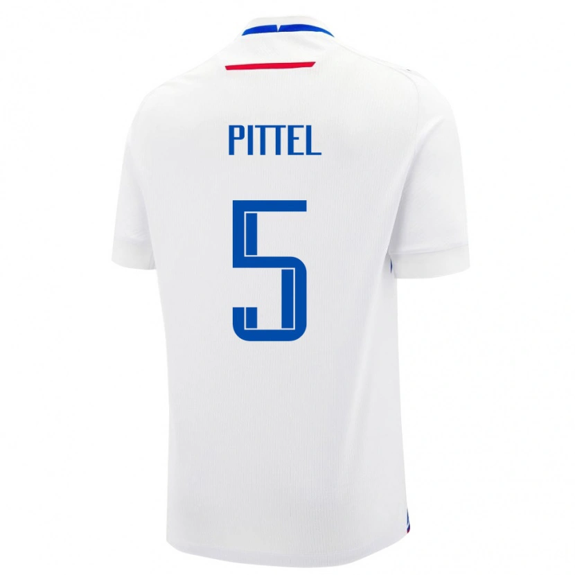 Danxen Hombre Camiseta Eslovaquia Peter Pittel #5 Blanco Azul 2ª Equipación 26-28 La Camisa México