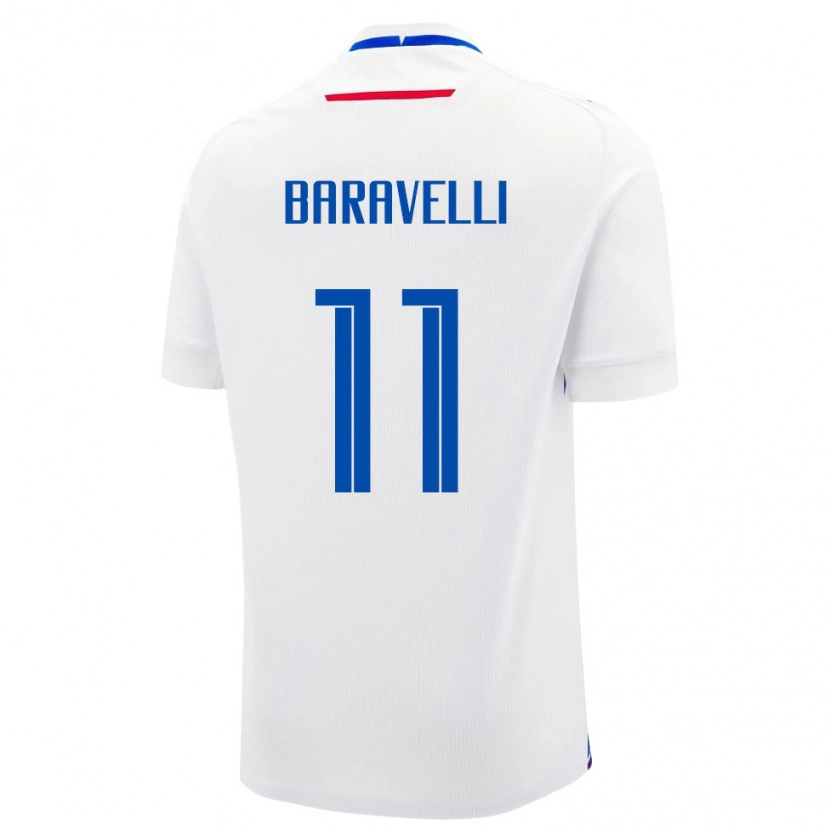Danxen Hombre Camiseta Eslovaquia Rocco Baravelli #11 Blanco Azul 2ª Equipación 26-28 La Camisa México