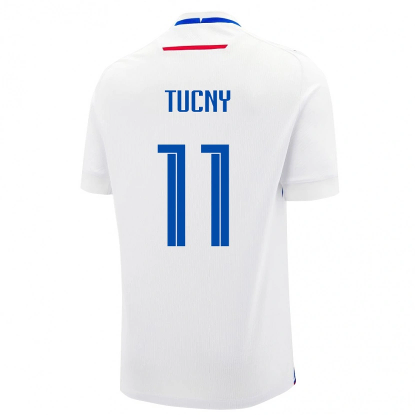 Danxen Hombre Camiseta Eslovaquia Adam Tucny #11 Blanco Azul 2ª Equipación 26-28 La Camisa México