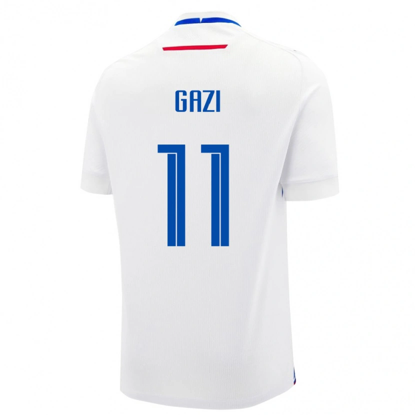 Danxen Hombre Camiseta Eslovaquia Adam Gazi #11 Blanco Azul 2ª Equipación 26-28 La Camisa México
