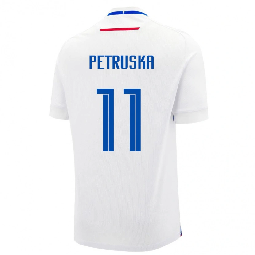 Danxen Hombre Camiseta Eslovaquia Robert Petruska #11 Blanco Azul 2ª Equipación 26-28 La Camisa México