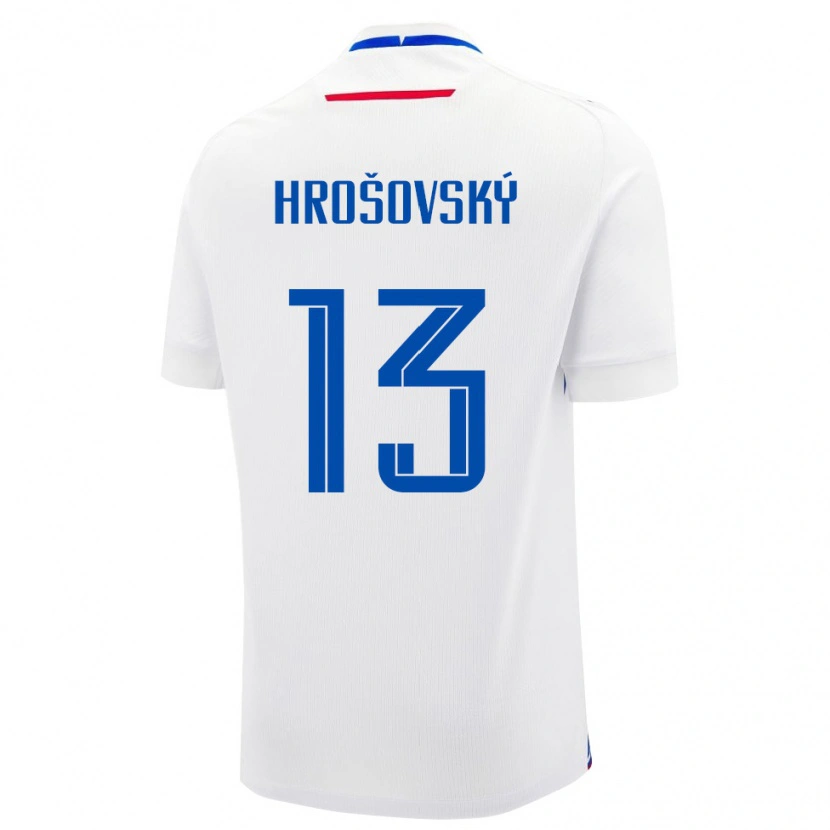 Danxen Hombre Camiseta Eslovaquia Patrik Hrosovsky #13 Blanco Azul 2ª Equipación 26-28 La Camisa México