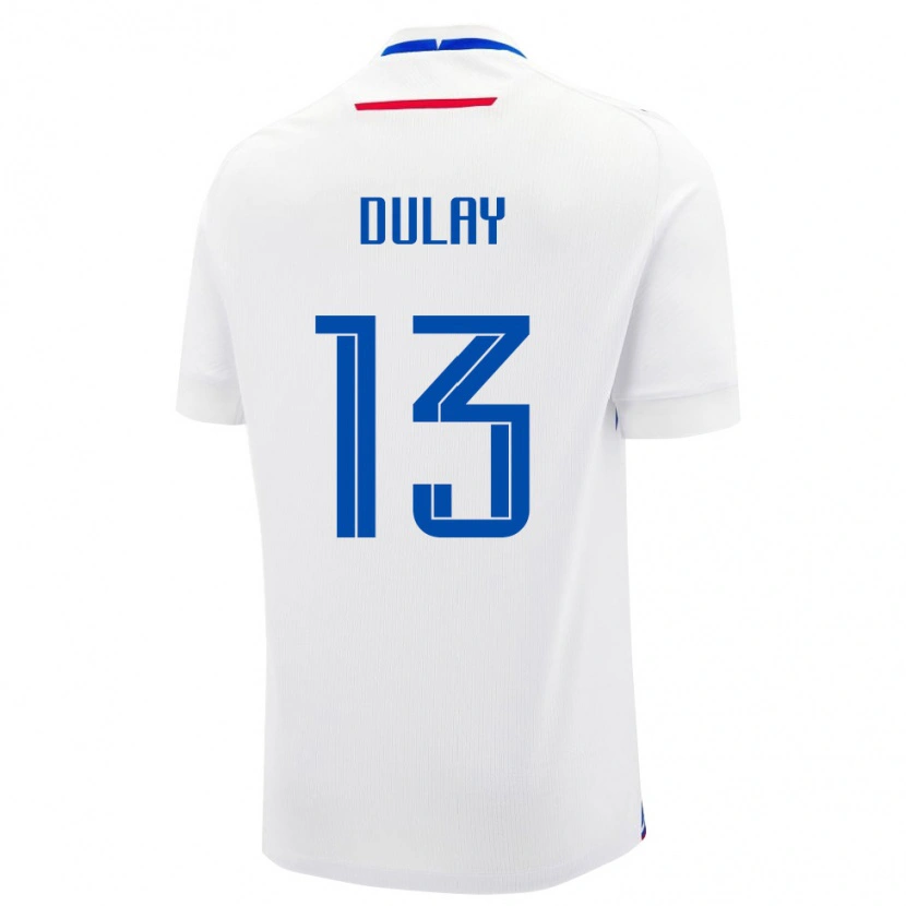 Danxen Hombre Camiseta Eslovaquia Patrik Dulay #13 Blanco Azul 2ª Equipación 26-28 La Camisa México