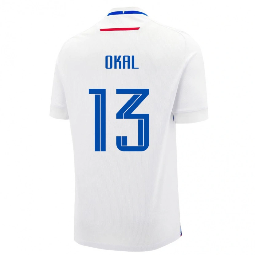 Danxen Hombre Camiseta Eslovaquia Marek Okal #13 Blanco Azul 2ª Equipación 26-28 La Camisa México