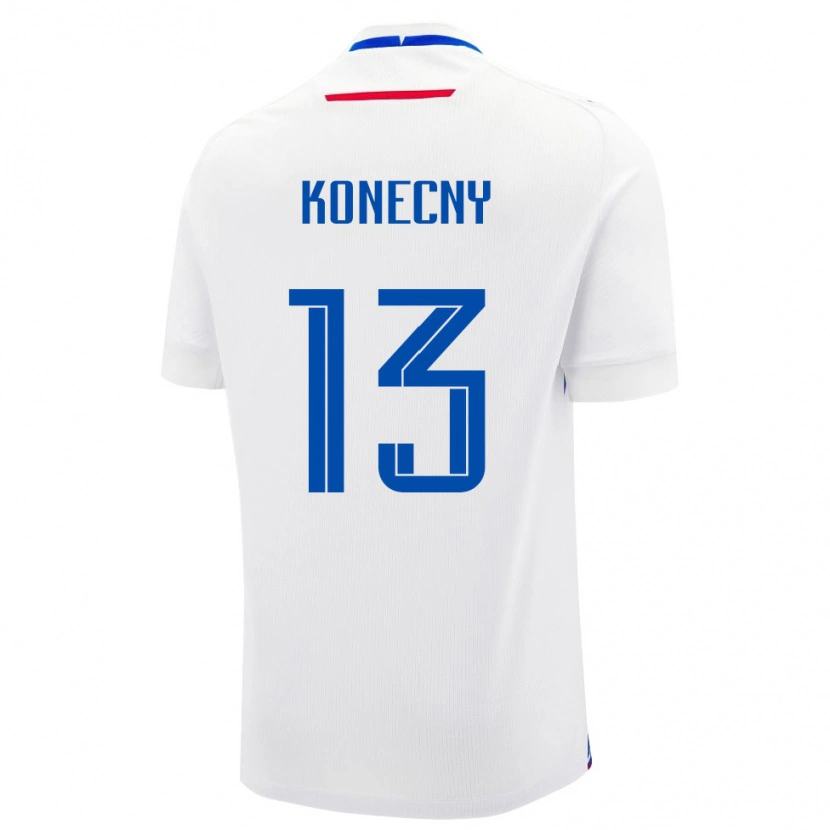 Danxen Hombre Camiseta Eslovaquia Alex Konecny #13 Blanco Azul 2ª Equipación 26-28 La Camisa México