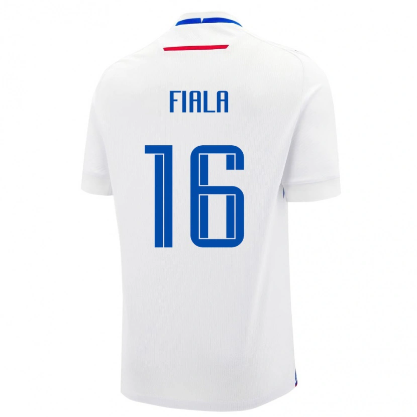 Danxen Hombre Camiseta Eslovaquia Adrian Fiala #16 Blanco Azul 2ª Equipación 26-28 La Camisa México