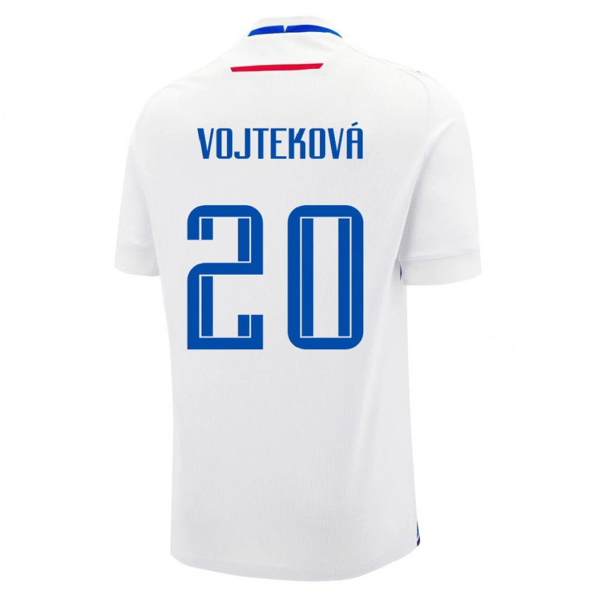 Danxen Hombre Camiseta Eslovaquia Jana Vojteková #20 Blanco Azul 2ª Equipación 26-28 La Camisa México