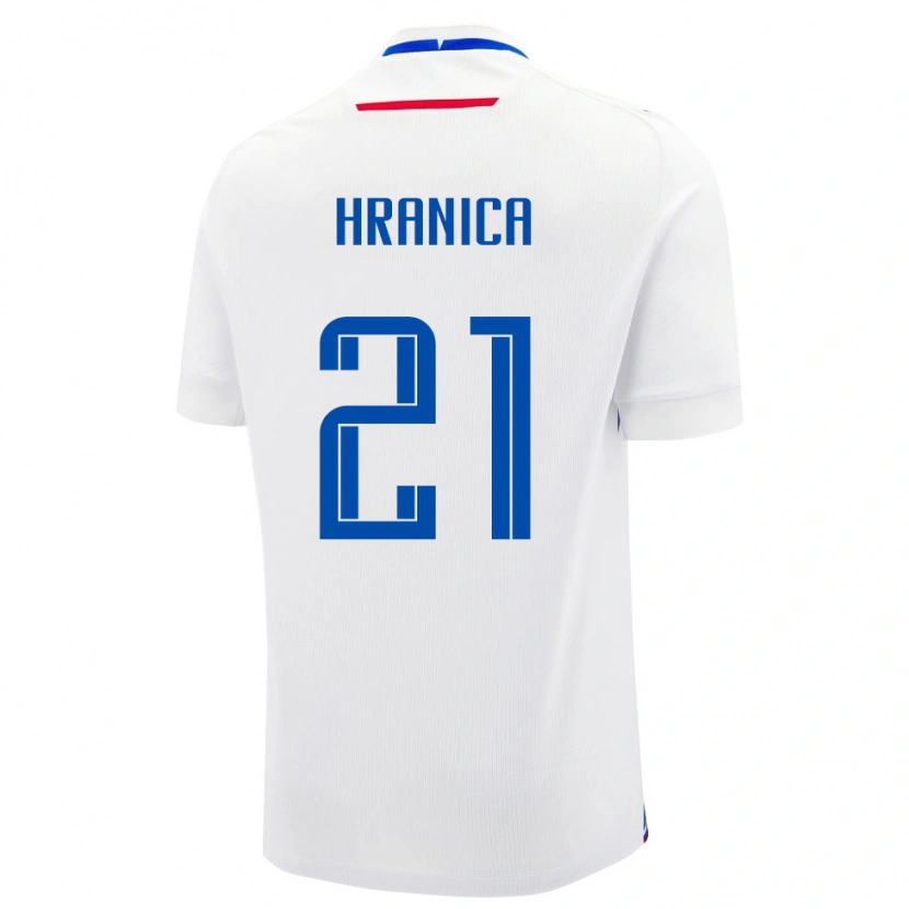 Danxen Hombre Camiseta Eslovaquia Timotej Hranica #21 Blanco Azul 2ª Equipación 26-28 La Camisa México