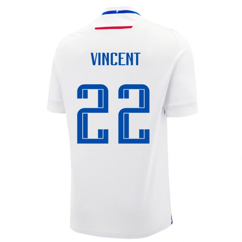 Danxen Hombre Camiseta Eslovaquia Maëvan Vincent #22 Blanco Azul 2ª Equipación 26-28 La Camisa México