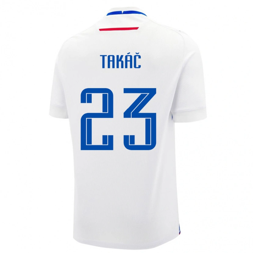 Danxen Hombre Camiseta Eslovaquia Dominik Takac #23 Blanco Azul 2ª Equipación 26-28 La Camisa México