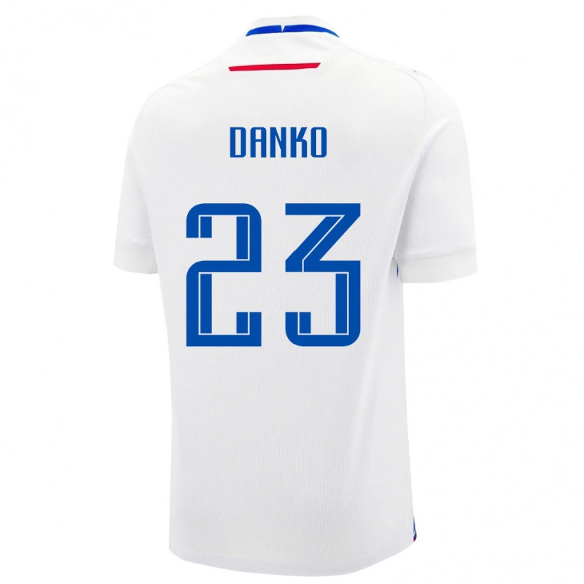 Danxen Hombre Camiseta Eslovaquia Adam Danko #23 Blanco Azul 2ª Equipación 26-28 La Camisa México