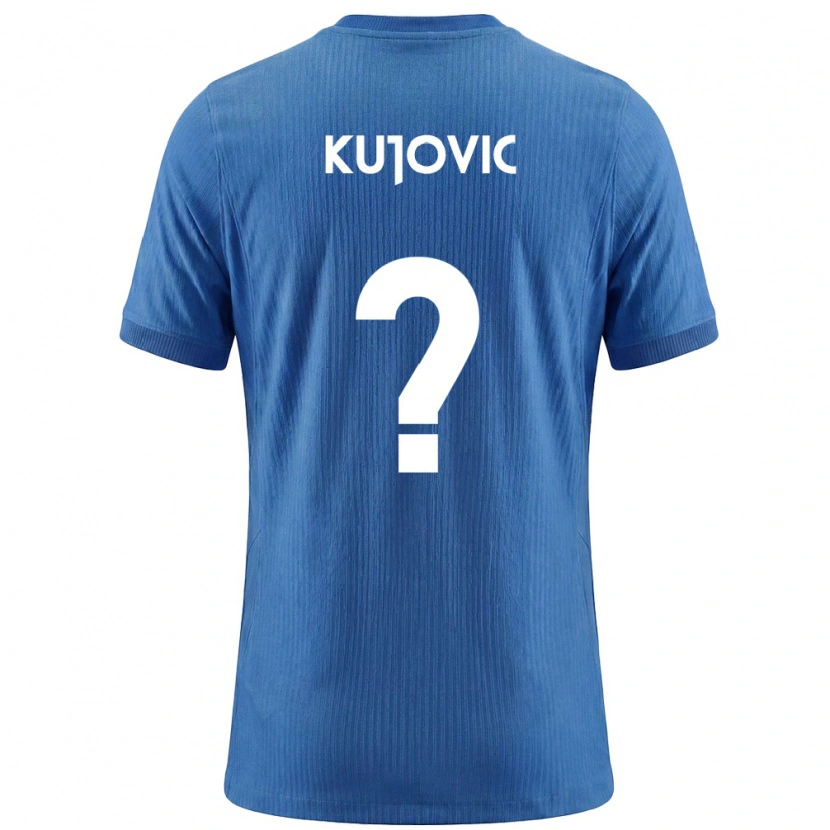 Danxen Hombre Camiseta Eslovenia Tian Kujovic #0 Azul Blanco 2ª Equipación 26-28 La Camisa México