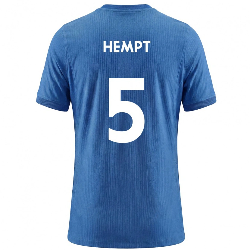 Danxen Hombre Camiseta Eslovenia Lukas Hempt #5 Azul Blanco 2ª Equipación 26-28 La Camisa México