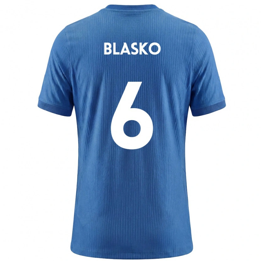 Danxen Hombre Camiseta Eslovenia Svit Blasko #6 Azul Blanco 2ª Equipación 26-28 La Camisa México