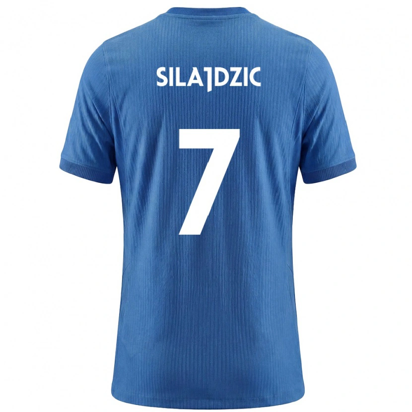 Danxen Hombre Camiseta Eslovenia Riad Silajdzic #7 Azul Blanco 2ª Equipación 26-28 La Camisa México
