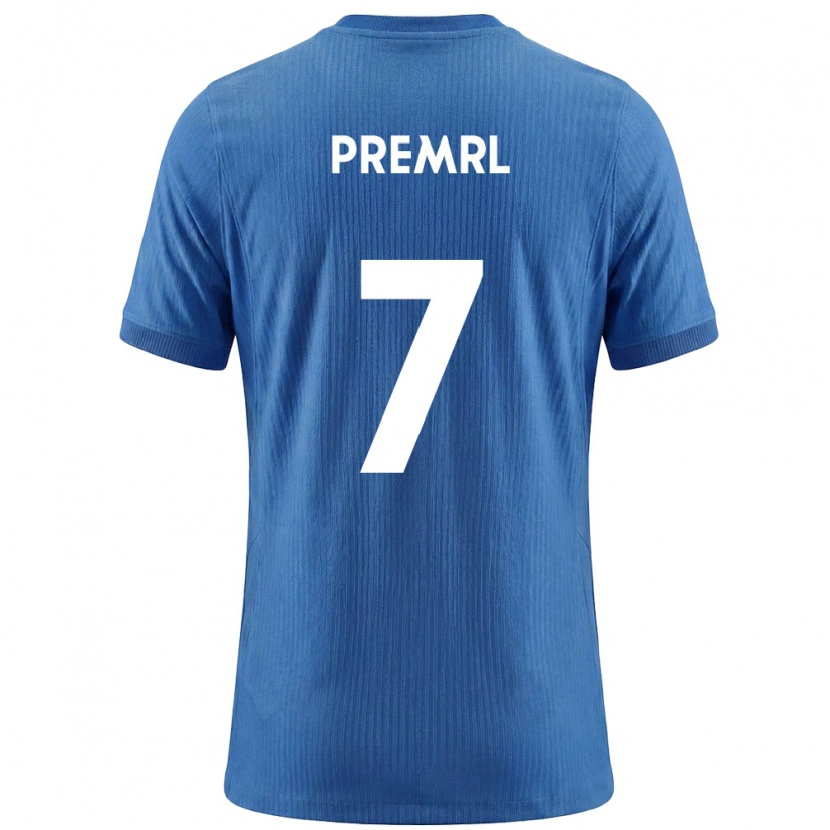 Danxen Hombre Camiseta Eslovenia Jaka Premrl #7 Azul Blanco 2ª Equipación 26-28 La Camisa México