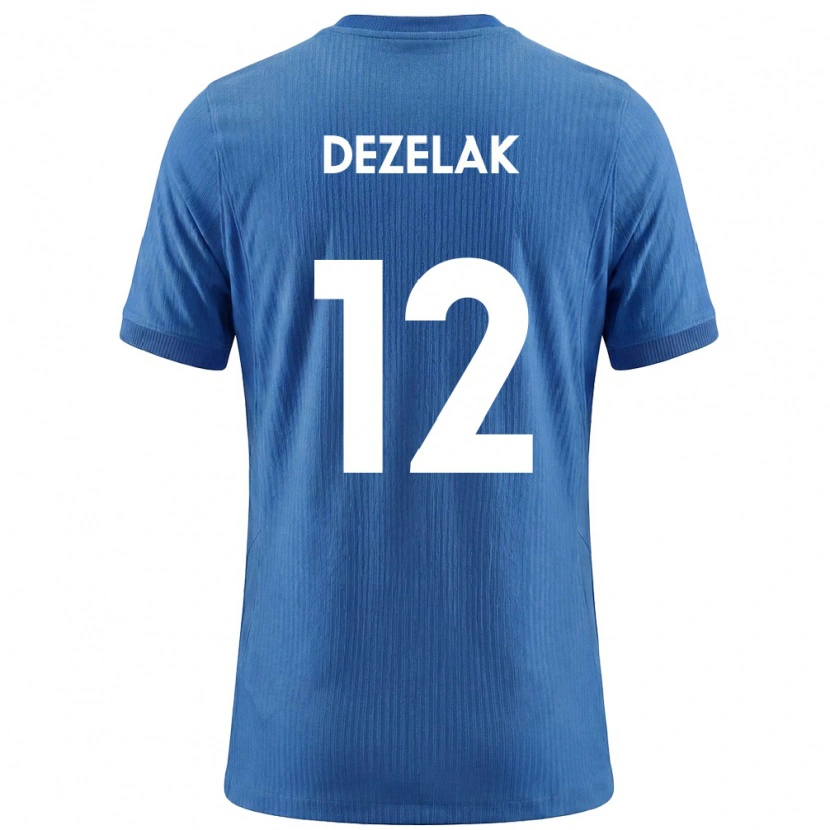 Danxen Hombre Camiseta Eslovenia Matej Dezelak #12 Azul Blanco 2ª Equipación 26-28 La Camisa México