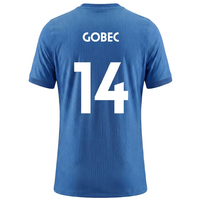 Danxen Hombre Camiseta Eslovenia Stijan Gobec #14 Azul Blanco 2ª Equipación 26-28 La Camisa México
