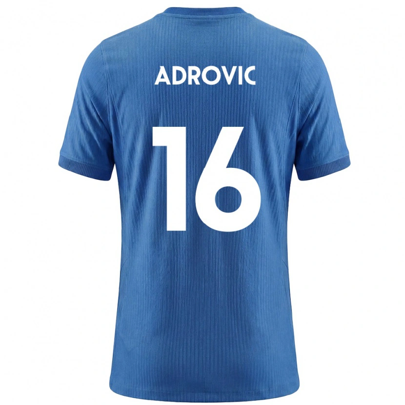 Danxen Hombre Camiseta Eslovenia Benjamin Adrovic #16 Azul Blanco 2ª Equipación 26-28 La Camisa México