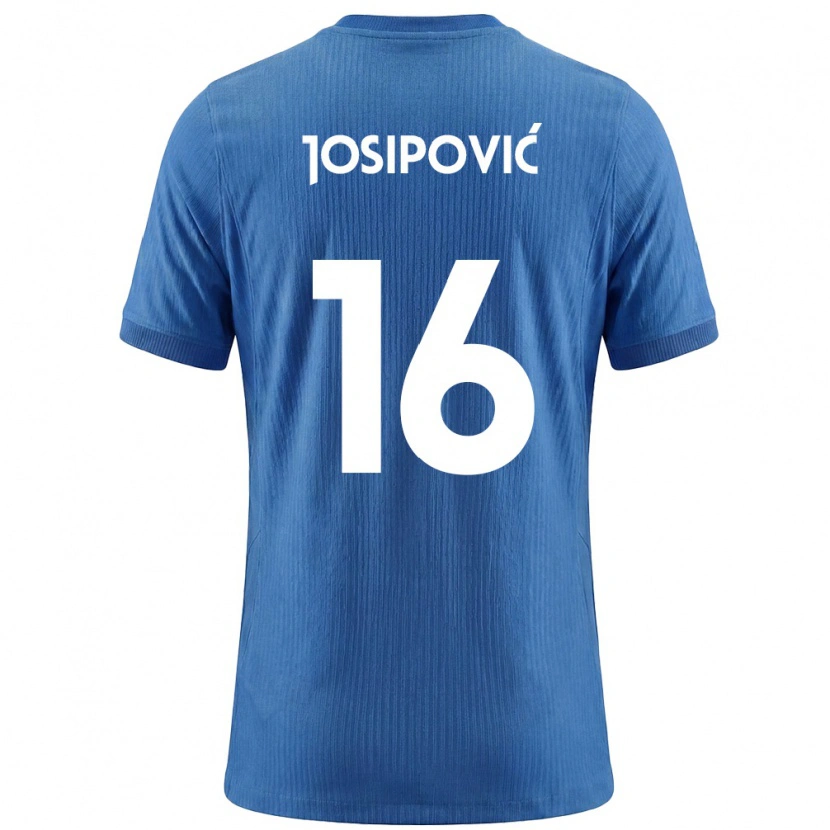 Danxen Hombre Camiseta Eslovenia Aleksej Josipović #16 Azul Blanco 2ª Equipación 26-28 La Camisa México