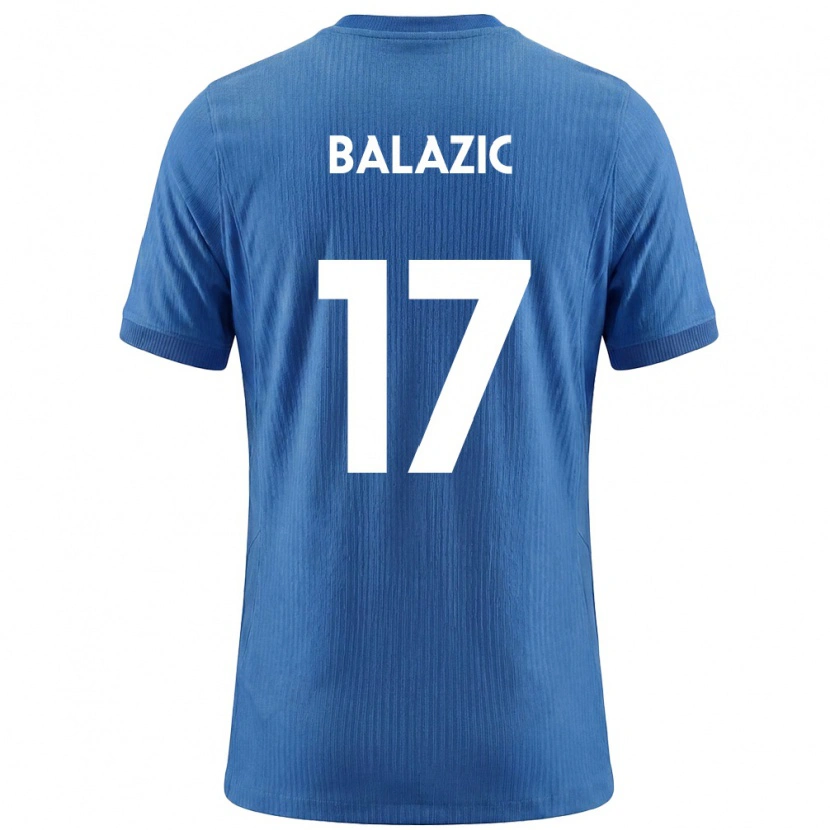 Danxen Hombre Camiseta Eslovenia Maj Balazic #17 Azul Blanco 2ª Equipación 26-28 La Camisa México
