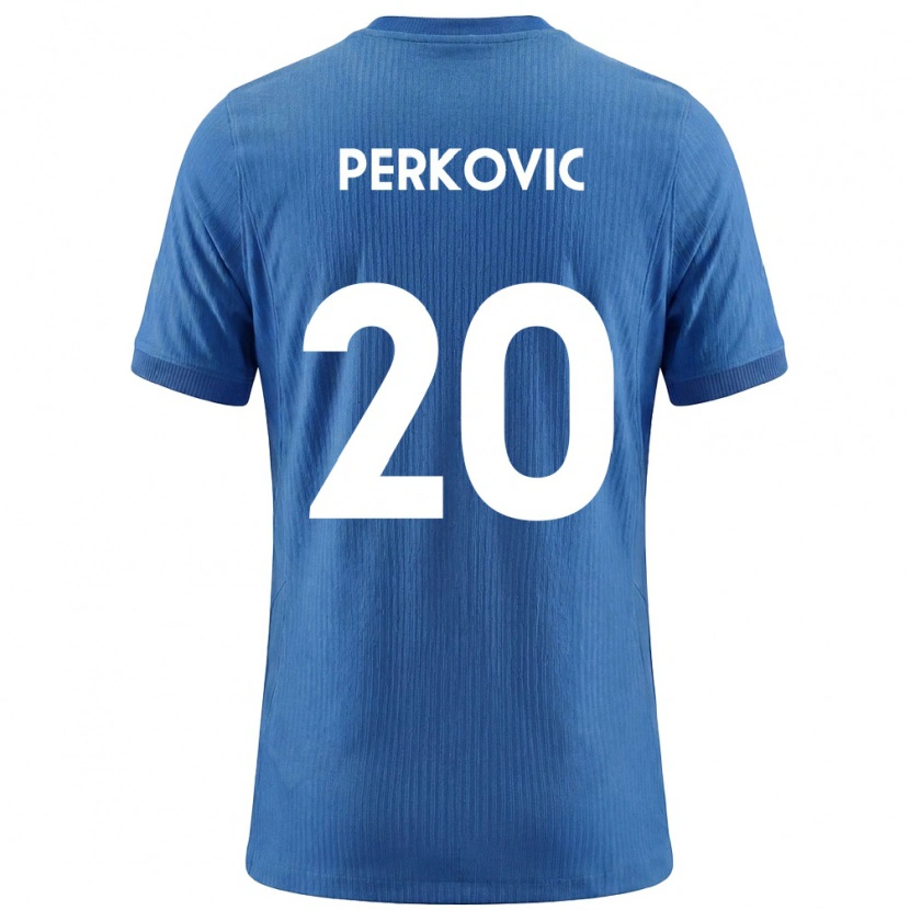 Danxen Hombre Camiseta Eslovenia Nino Perkovic #20 Azul Blanco 2ª Equipación 26-28 La Camisa México