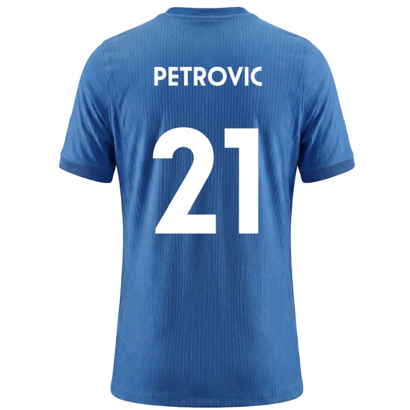Danxen Hombre Camiseta Eslovenia Zan Petrovic #21 Azul Blanco 2ª Equipación 26-28 La Camisa México