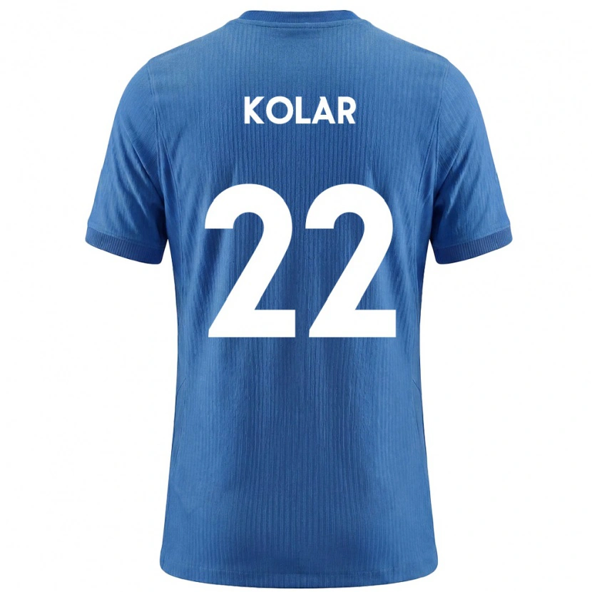 Danxen Hombre Camiseta Eslovenia Luka Kolar #22 Azul Blanco 2ª Equipación 26-28 La Camisa México