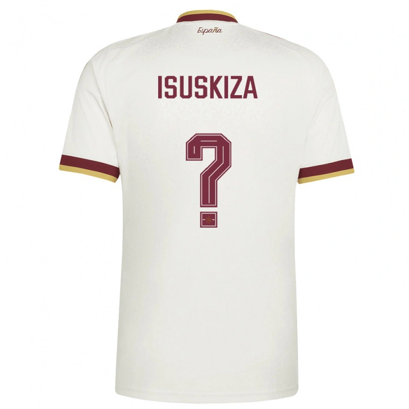 Danxen Hombre Camiseta España Gilen Isuskiza #0 Marfil Borgoña 2ª Equipación 26-28 La Camisa México