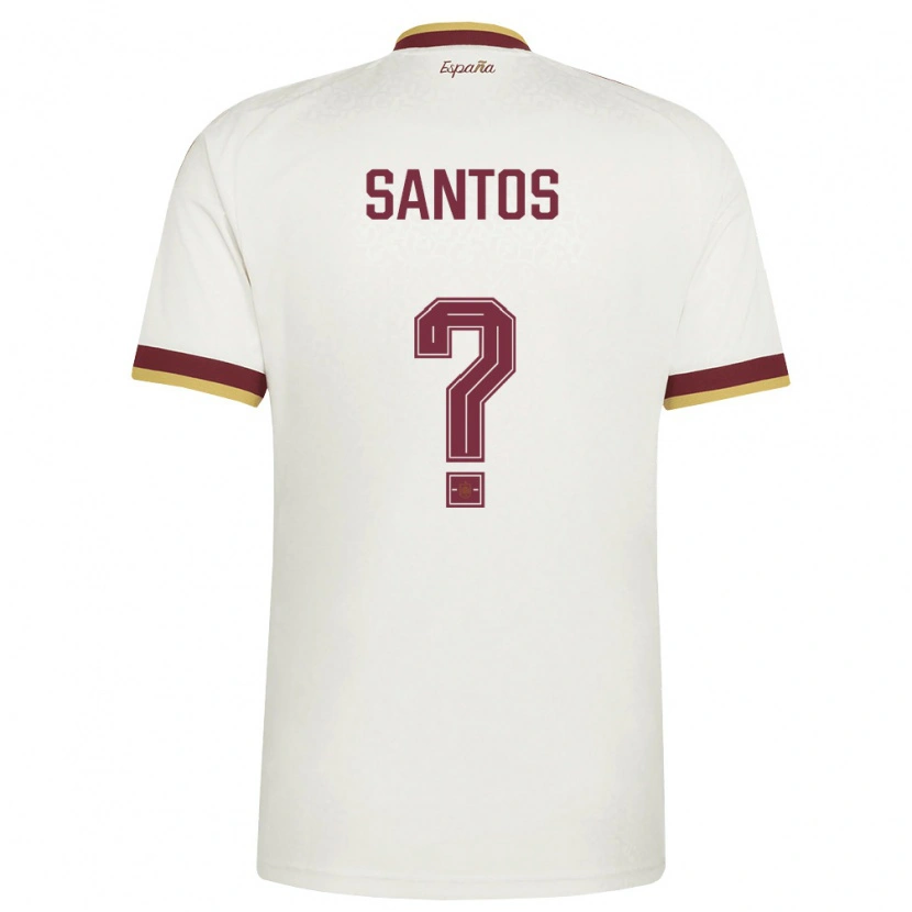 Danxen Hombre Camiseta España Marc Santos #0 Marfil Borgoña 2ª Equipación 26-28 La Camisa México