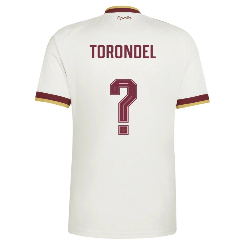 Danxen Hombre Camiseta España Aitor Torondel #0 Marfil Borgoña 2ª Equipación 26-28 La Camisa México