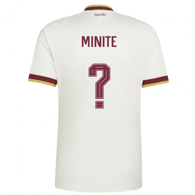 Danxen Hombre Camiseta España Madiba Minite #0 Marfil Borgoña 2ª Equipación 26-28 La Camisa México