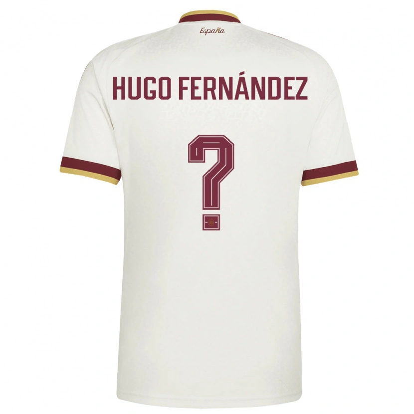 Danxen Hombre Camiseta España Hugo Fernández #0 Marfil Borgoña 2ª Equipación 26-28 La Camisa México