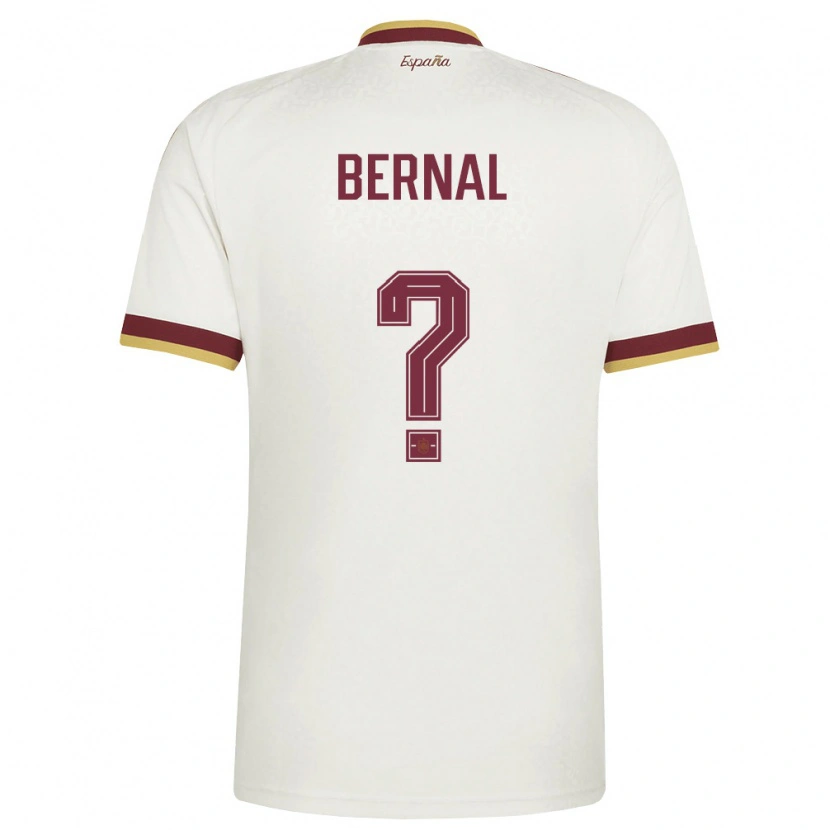 Danxen Hombre Camiseta España Lucas Bernal #0 Marfil Borgoña 2ª Equipación 26-28 La Camisa México