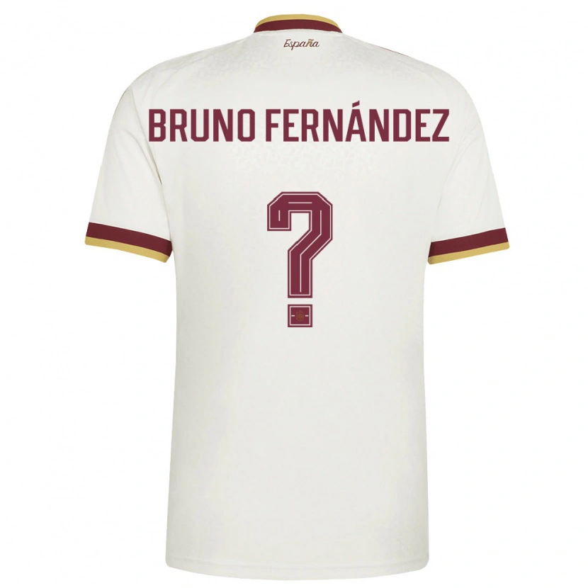 Danxen Hombre Camiseta España Bruno Fernández #0 Marfil Borgoña 2ª Equipación 26-28 La Camisa México