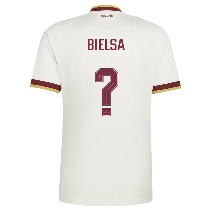 Danxen Hombre Camiseta España Adrián Bielsa #0 Marfil Borgoña 2ª Equipación 26-28 La Camisa México