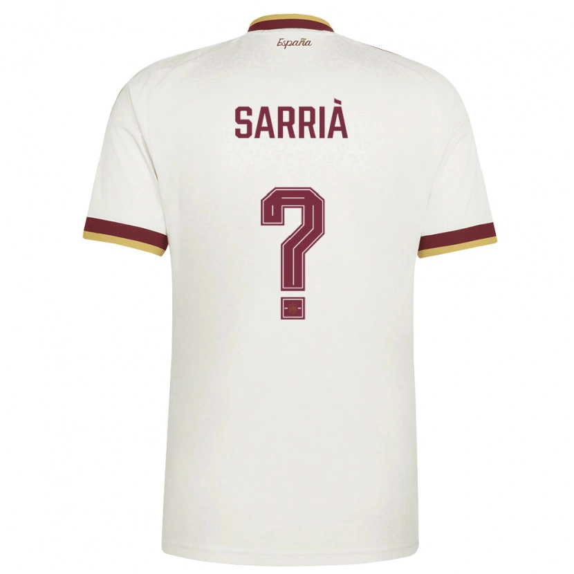 Danxen Hombre Camiseta España Pau Sarrià #0 Marfil Borgoña 2ª Equipación 26-28 La Camisa México