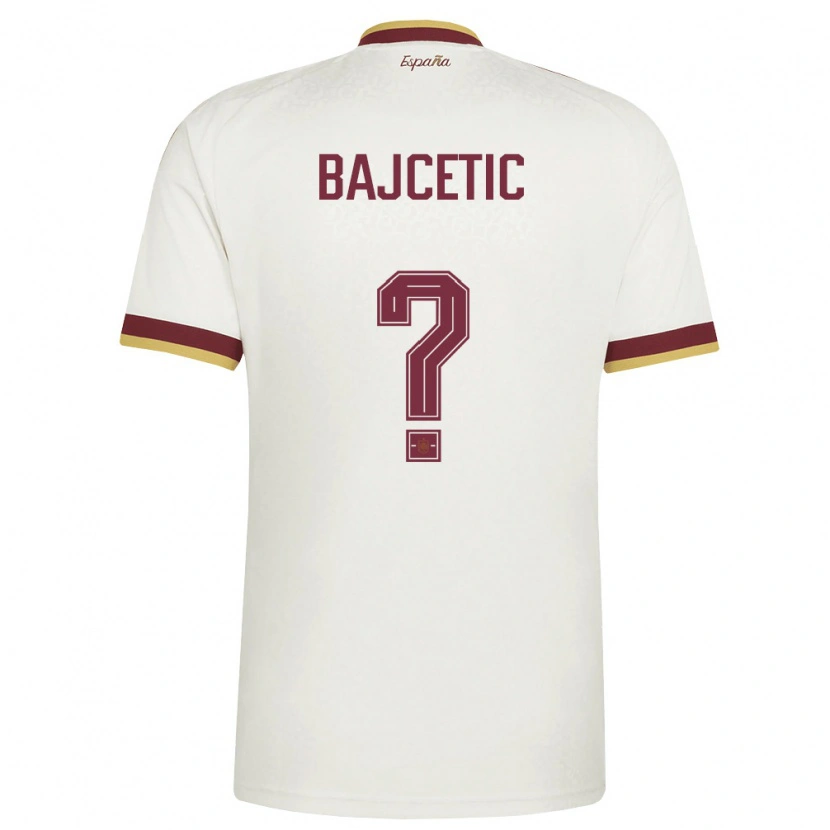 Danxen Hombre Camiseta España Stefan Bajcetic #0 Marfil Borgoña 2ª Equipación 26-28 La Camisa México
